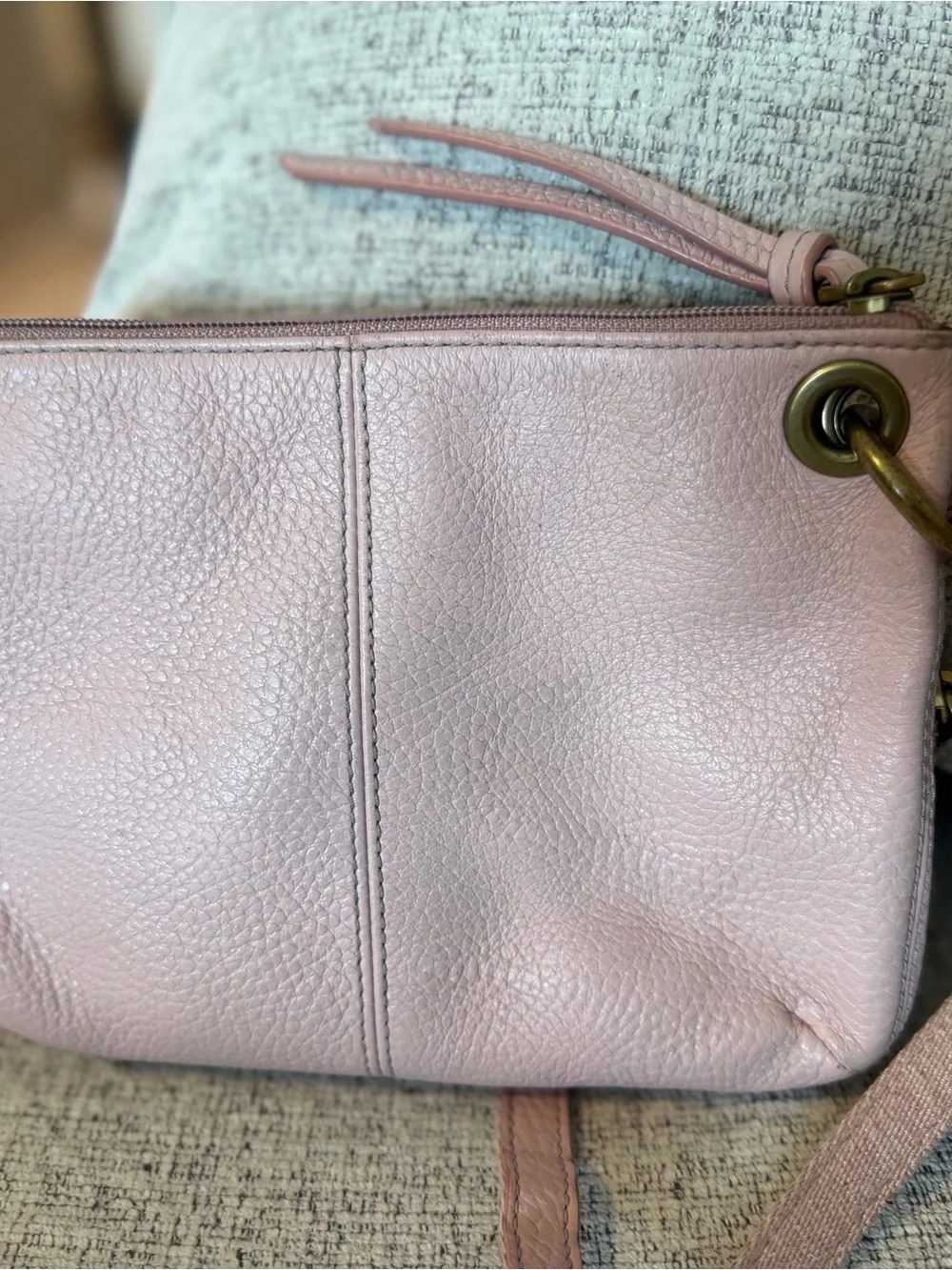 Fossil Karli Pink Pebbled Leather Shoulder/Crossbody Bag 9x7 - Picture 3 of 9